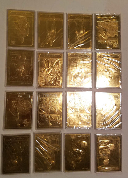 1997 Fleer 23kt Gold Basketball Card Lot (16) - 2x Michael Jordan, Pippen, Rodman