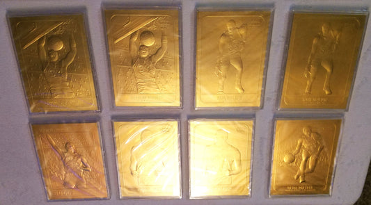 1997 Fleer 23kt Gold Basketball Card Lot (16) - 2x Michael Jordan, Pippen, Rodman