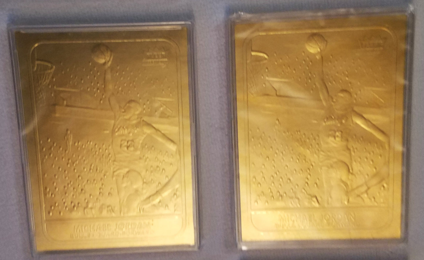 1997 Fleer 23kt Gold Basketball Card Lot (16) - 2x Michael Jordan, Pippen, Rodman